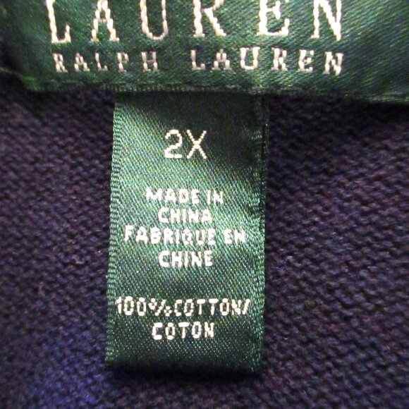 Lauren Ralph Lauren Women's Full Zip Cardigan, Long Sleeve,  Navy Blue, Size 2X - Picture 9 of 15